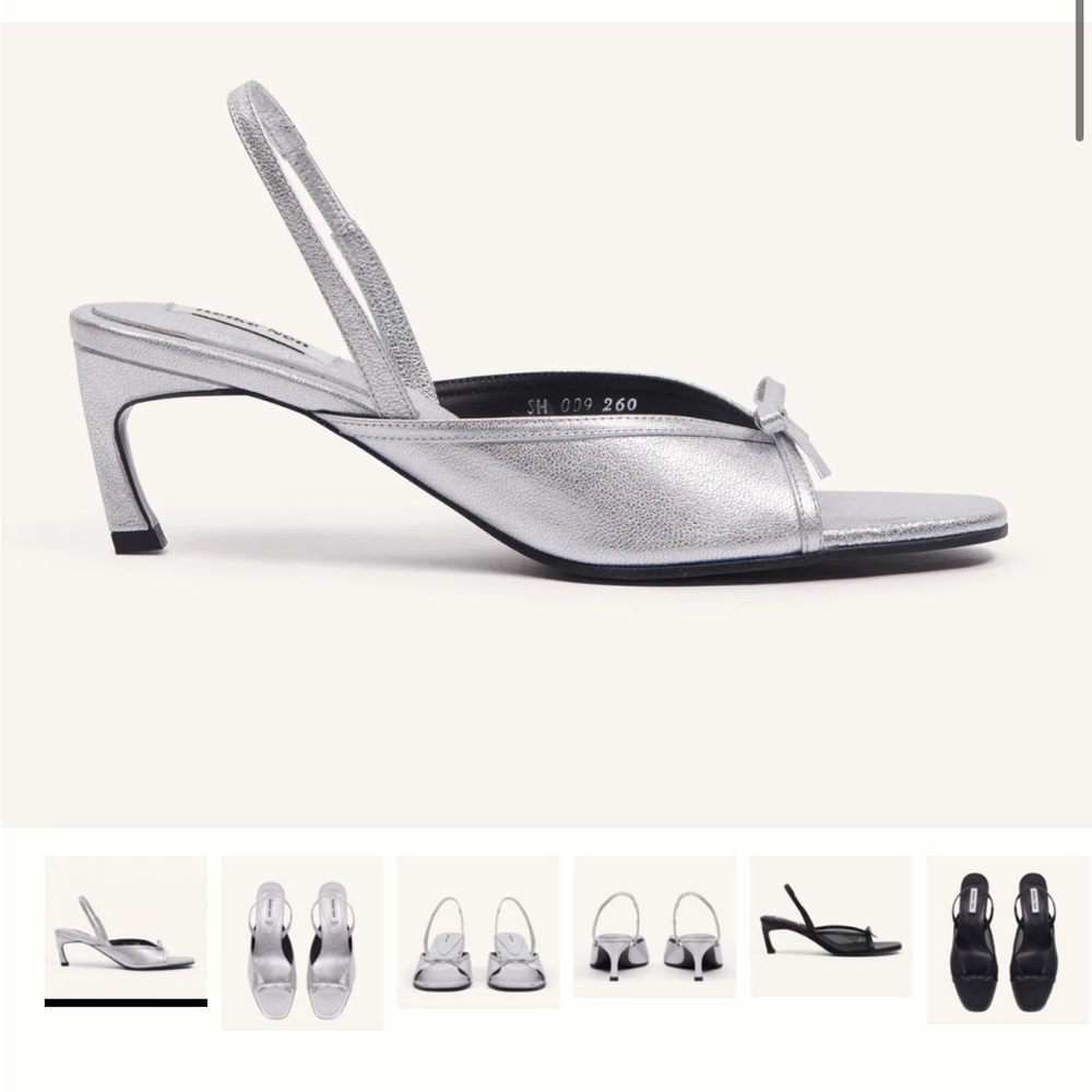 Reike Nen Nabi Slingback Kitten Heels in Silver - Picture 5 of 7
